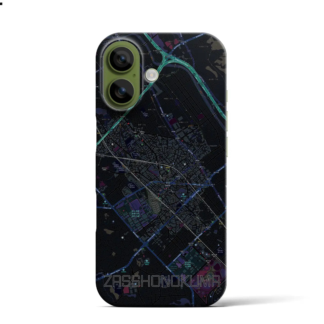 【雑餉隈（福岡県）】地図柄iPhoneケース（バックカバータイプ）