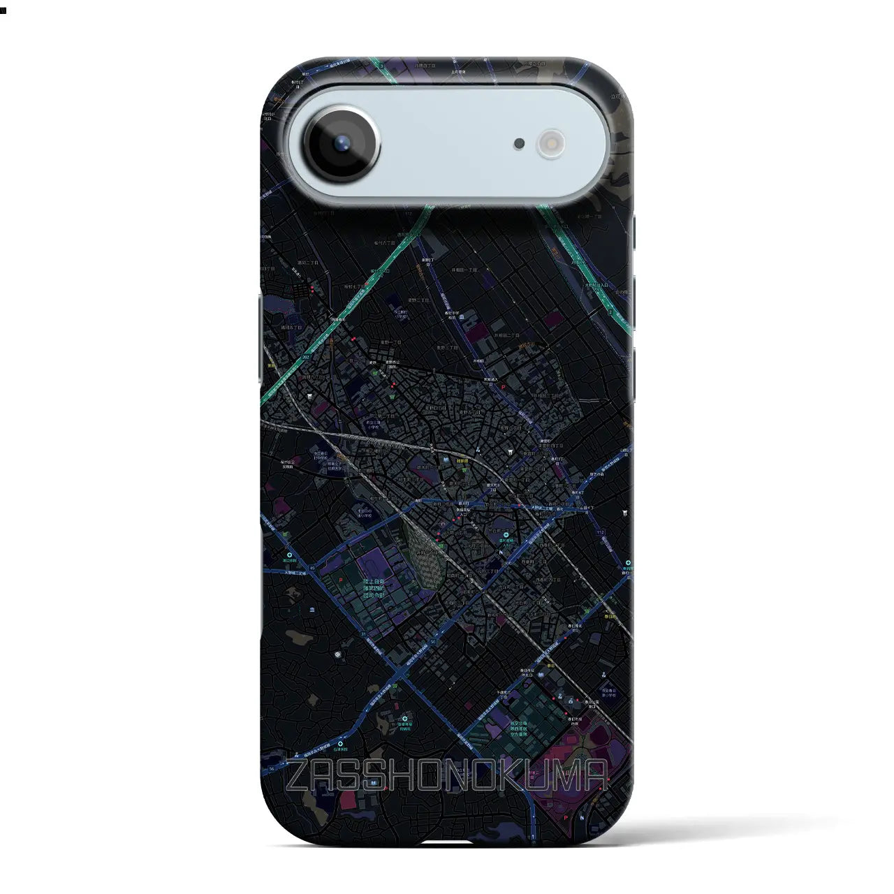 【雑餉隈（福岡県）】地図柄iPhoneケース（バックカバータイプ）