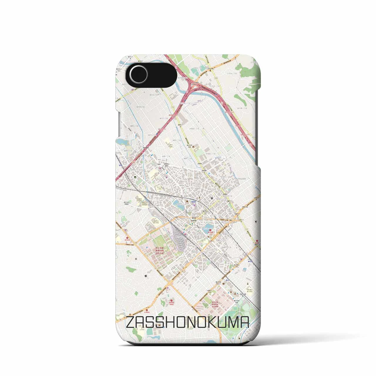 【雑餉隈（福岡県）】地図柄iPhoneケース（バックカバータイプ）