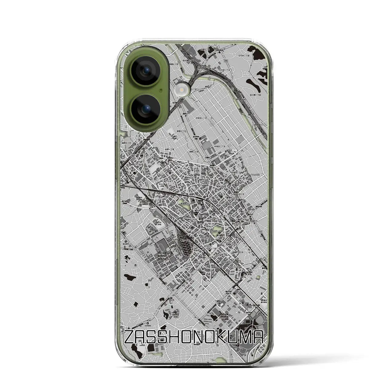 【雑餉隈（福岡県）】地図柄iPhoneケース（クリアタイプ）