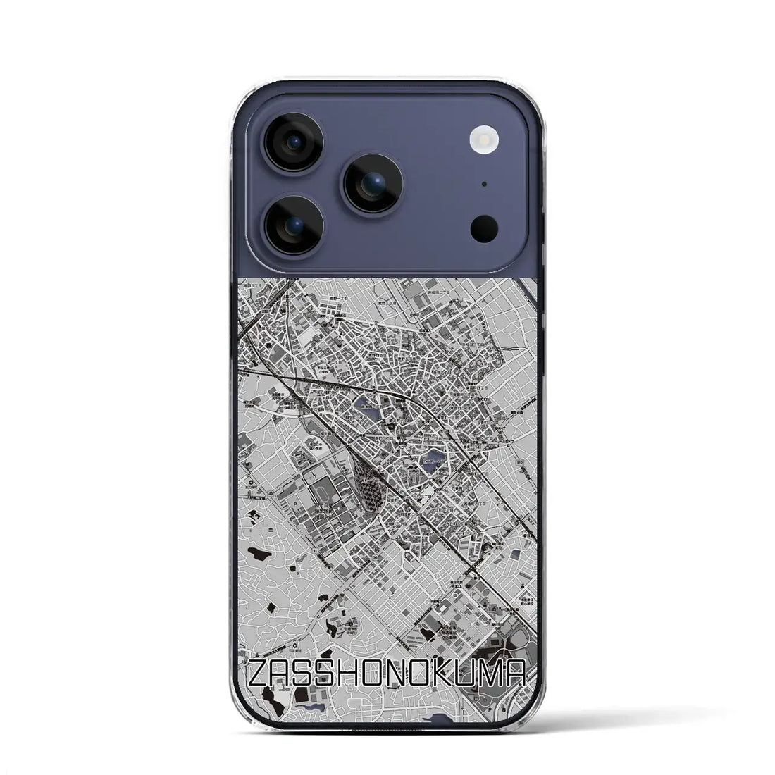 【雑餉隈（福岡県）】地図柄iPhoneケース（クリアタイプ）モノトーン・iPhone 17 Pro Max 用