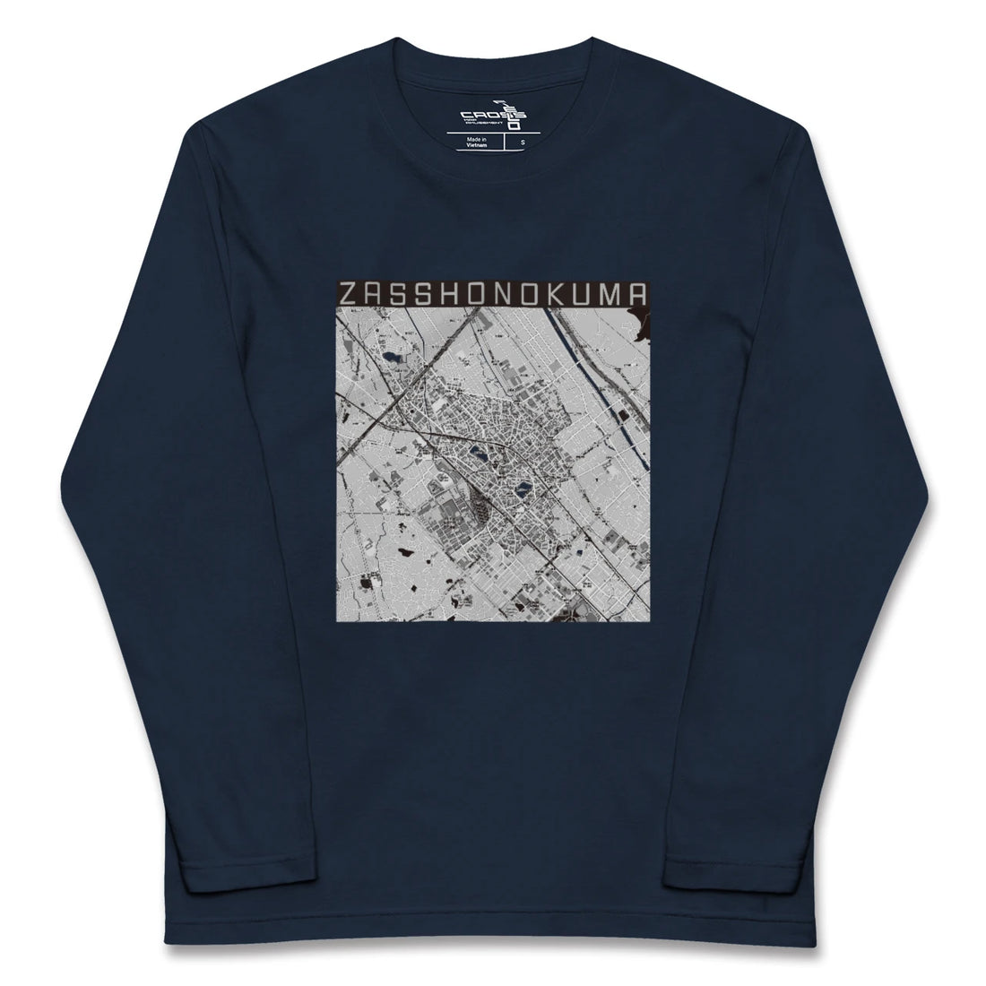 【雑餉隈（福岡県）】地図柄ロングスリーブTシャツ
