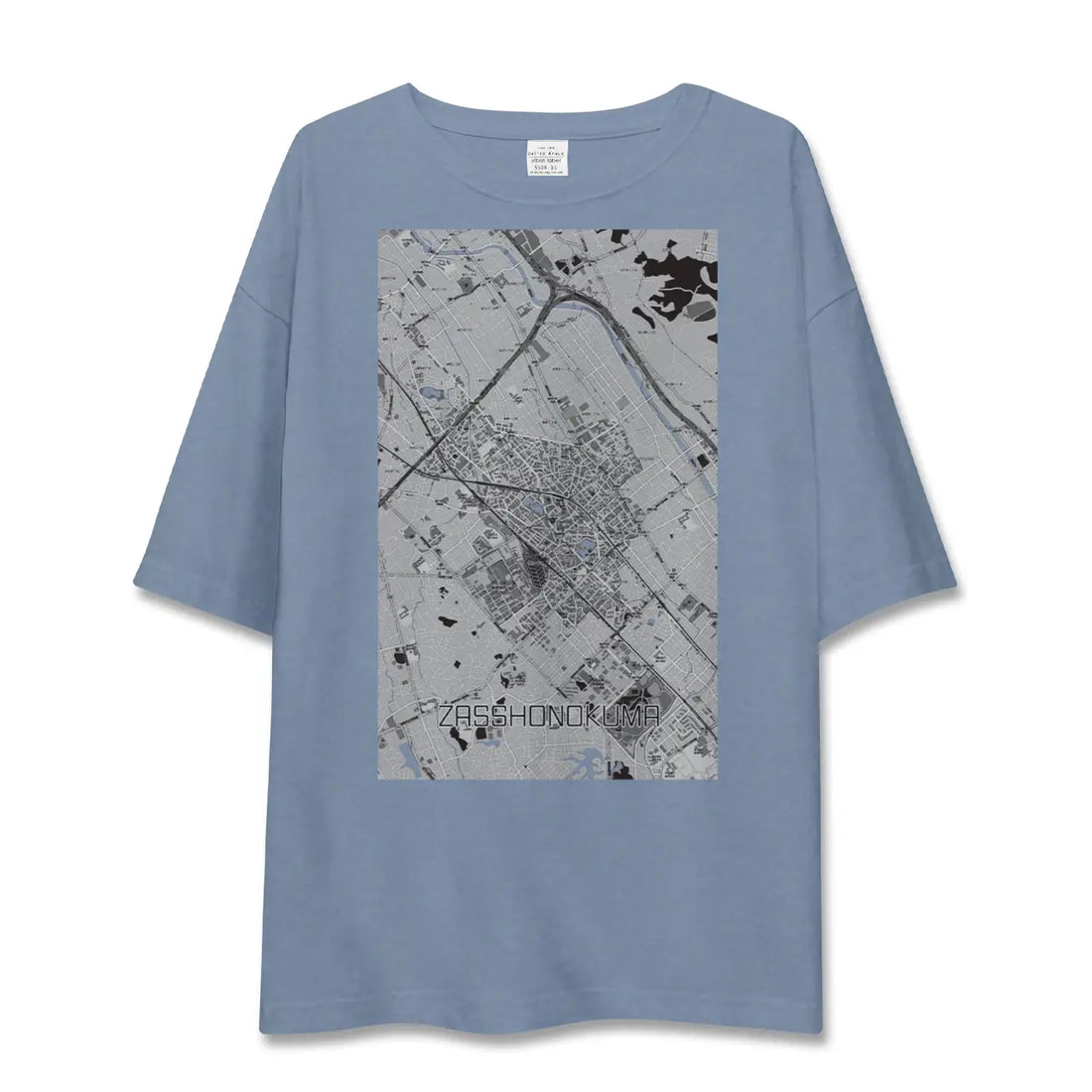 【雑餉隈（福岡県）】地図柄ビッグシルエットTシャツ