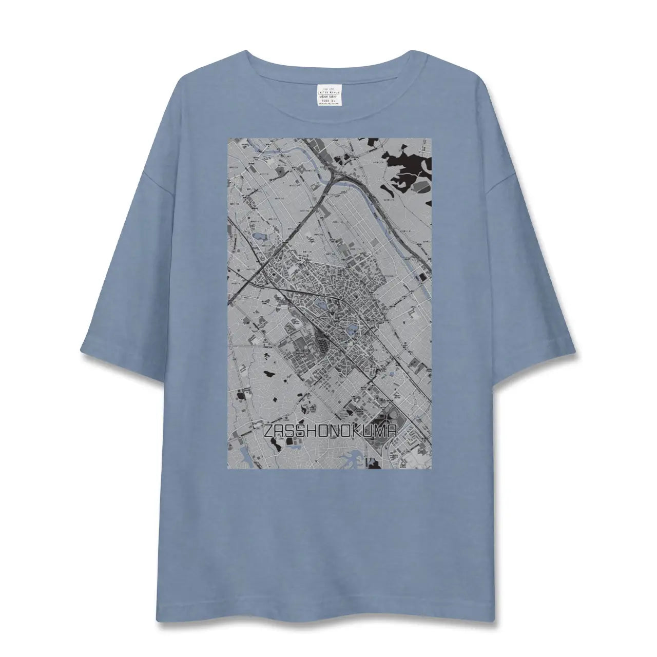 【雑餉隈（福岡県）】地図柄ビッグシルエットTシャツ