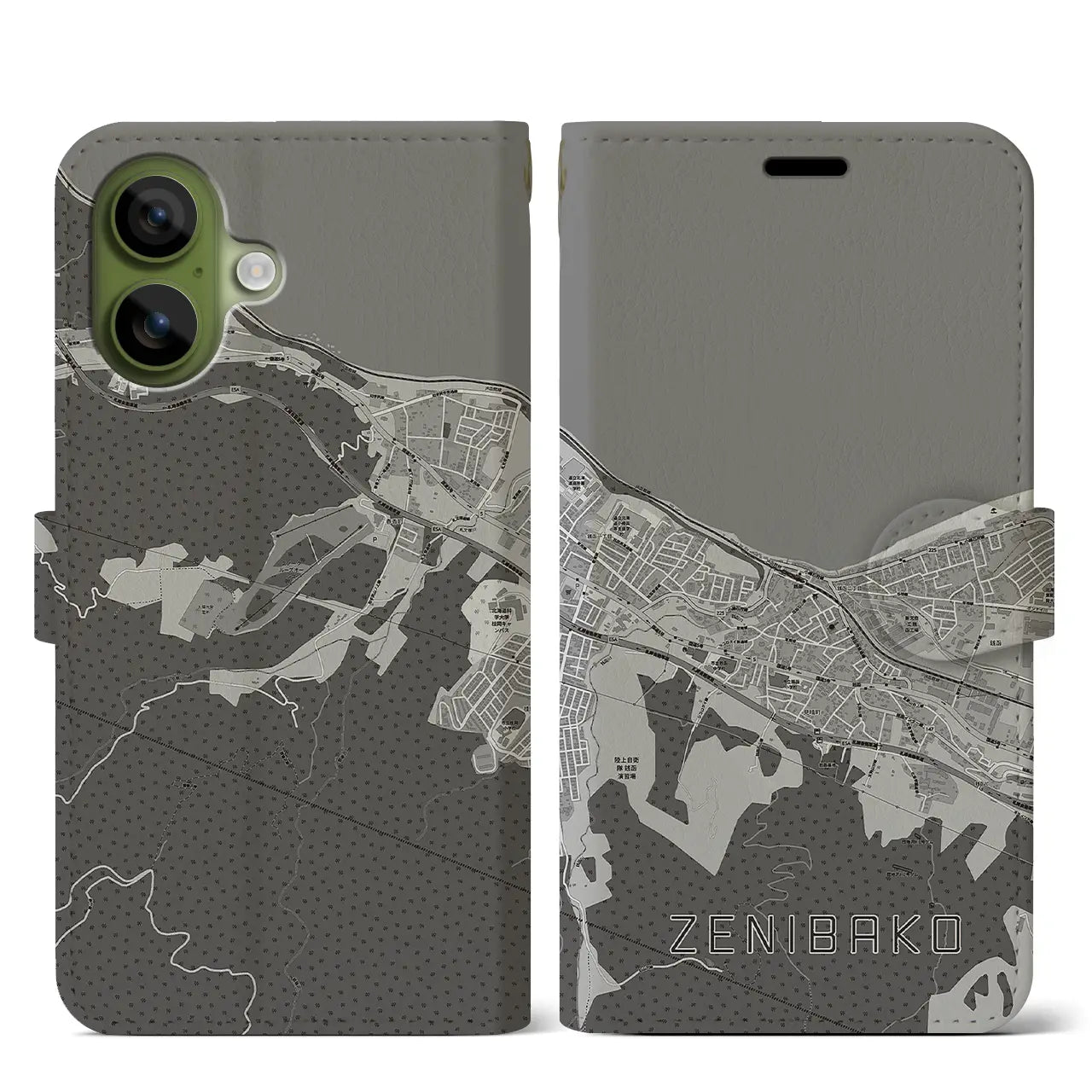 【銭函（北海道）】地図柄iPhoneケース（手帳タイプ）