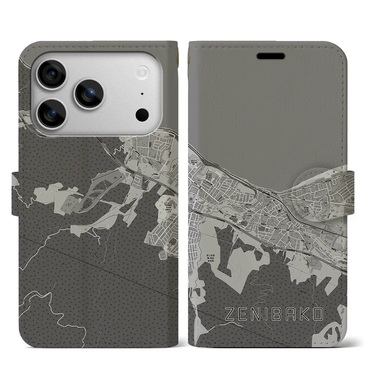 【銭函（北海道）】地図柄iPhoneケース（手帳タイプ）