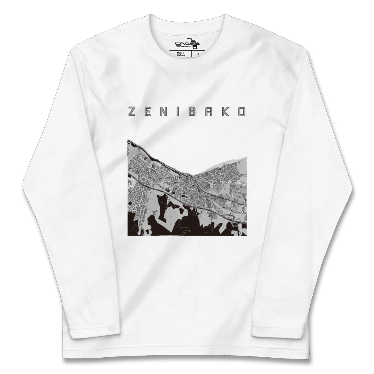 【銭函（北海道）】地図柄ロングスリーブTシャツ