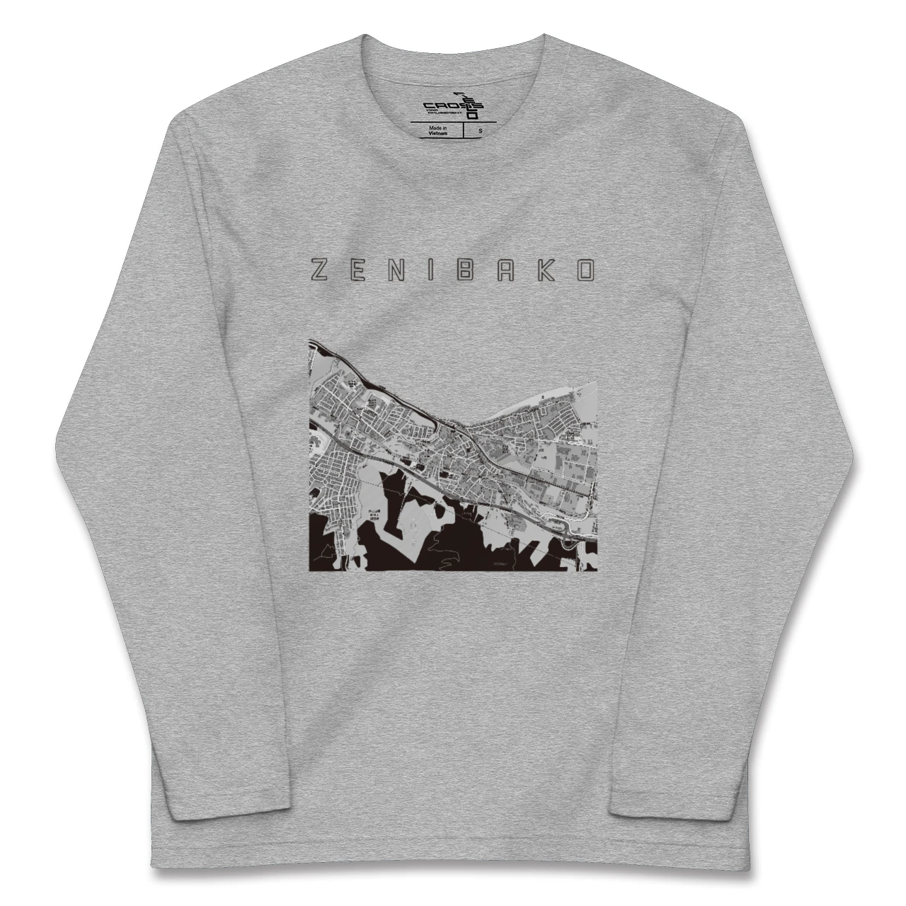 【銭函（北海道）】地図柄ロングスリーブTシャツ