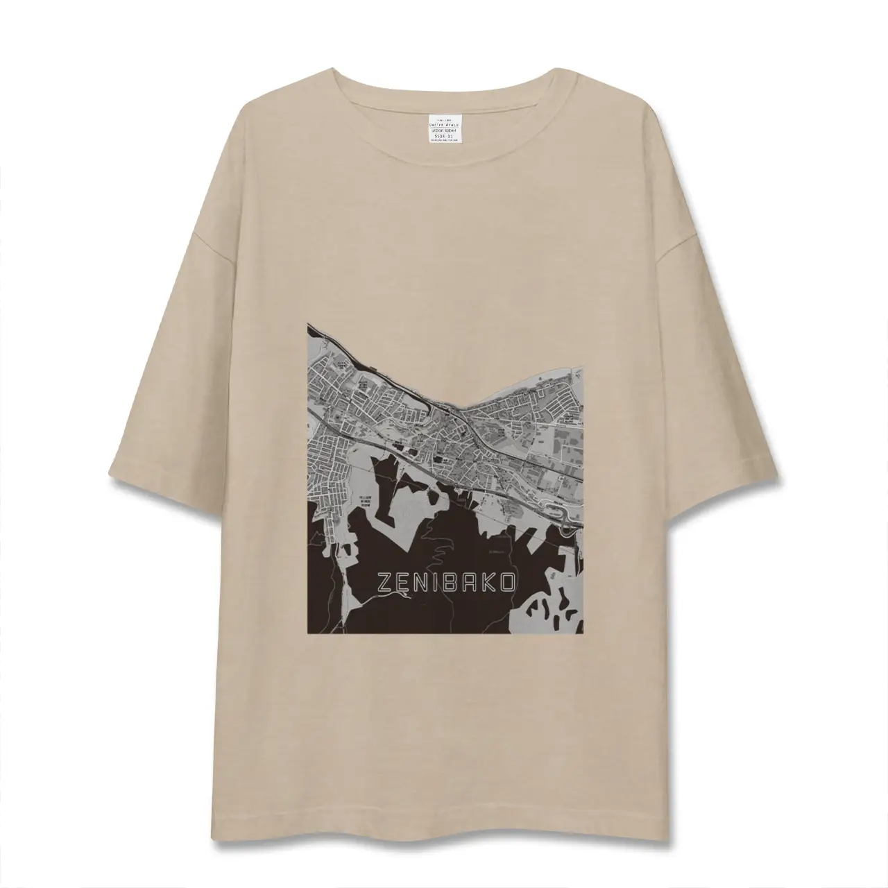 【銭函（北海道）】地図柄ビッグシルエットTシャツ