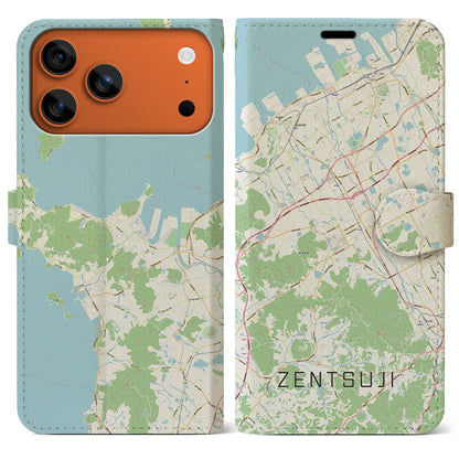 【善通寺（香川県）】地図柄iPhoneケース（手帳タイプ）