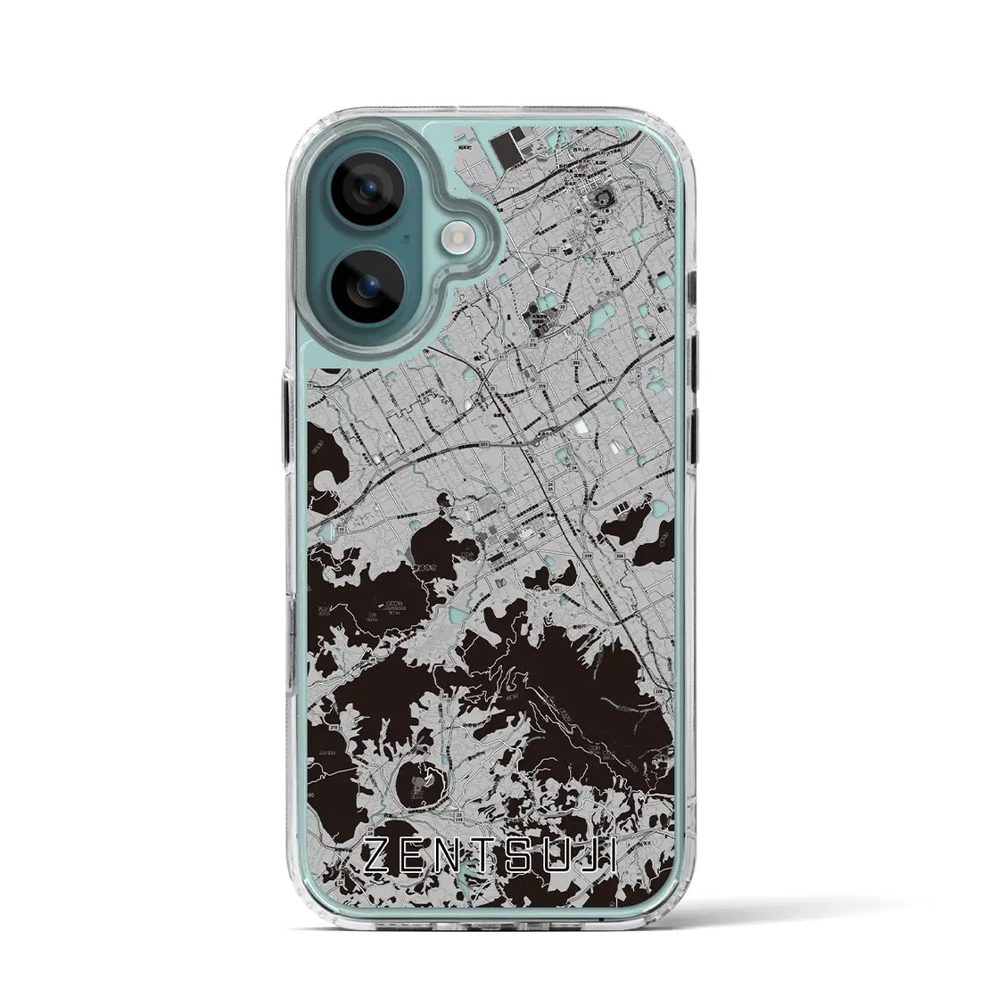 【善通寺(香川県)】地図柄iPhoneケース(MagSafeタイプ)モノトーン・iPhone 16 Pro 用