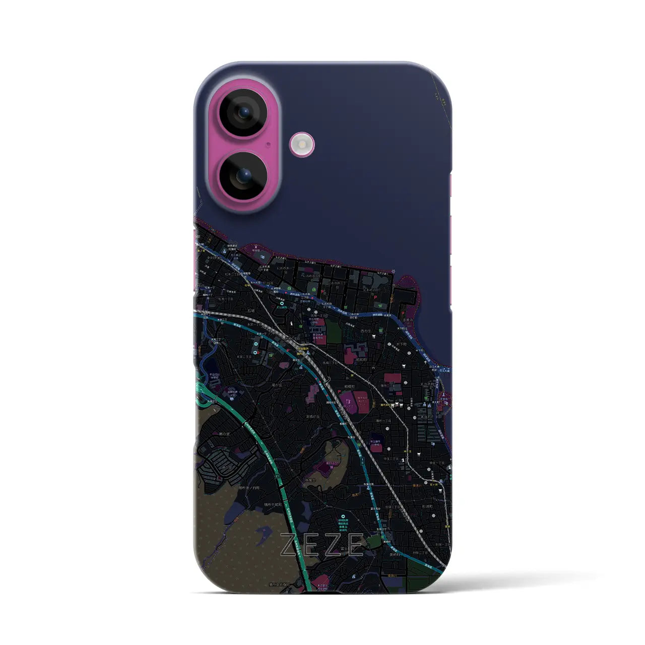 【膳所（滋賀県）】地図柄iPhoneケース（バックカバータイプ）