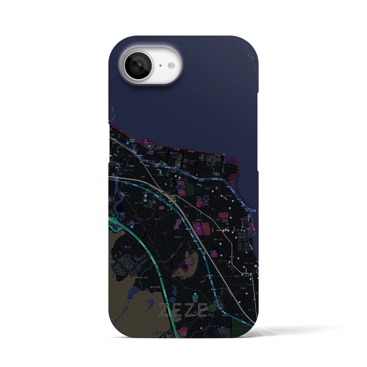 【膳所（滋賀県）】地図柄iPhoneケース（バックカバータイプ）