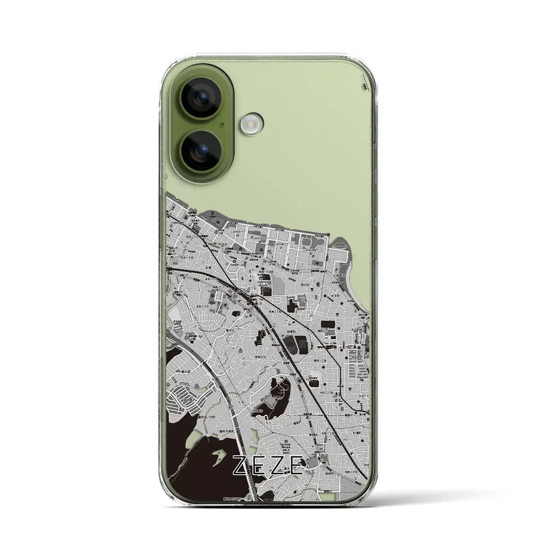 【膳所（滋賀県）】地図柄iPhoneケース（クリアタイプ）モノトーン・iPhone 17 Pro Max 用