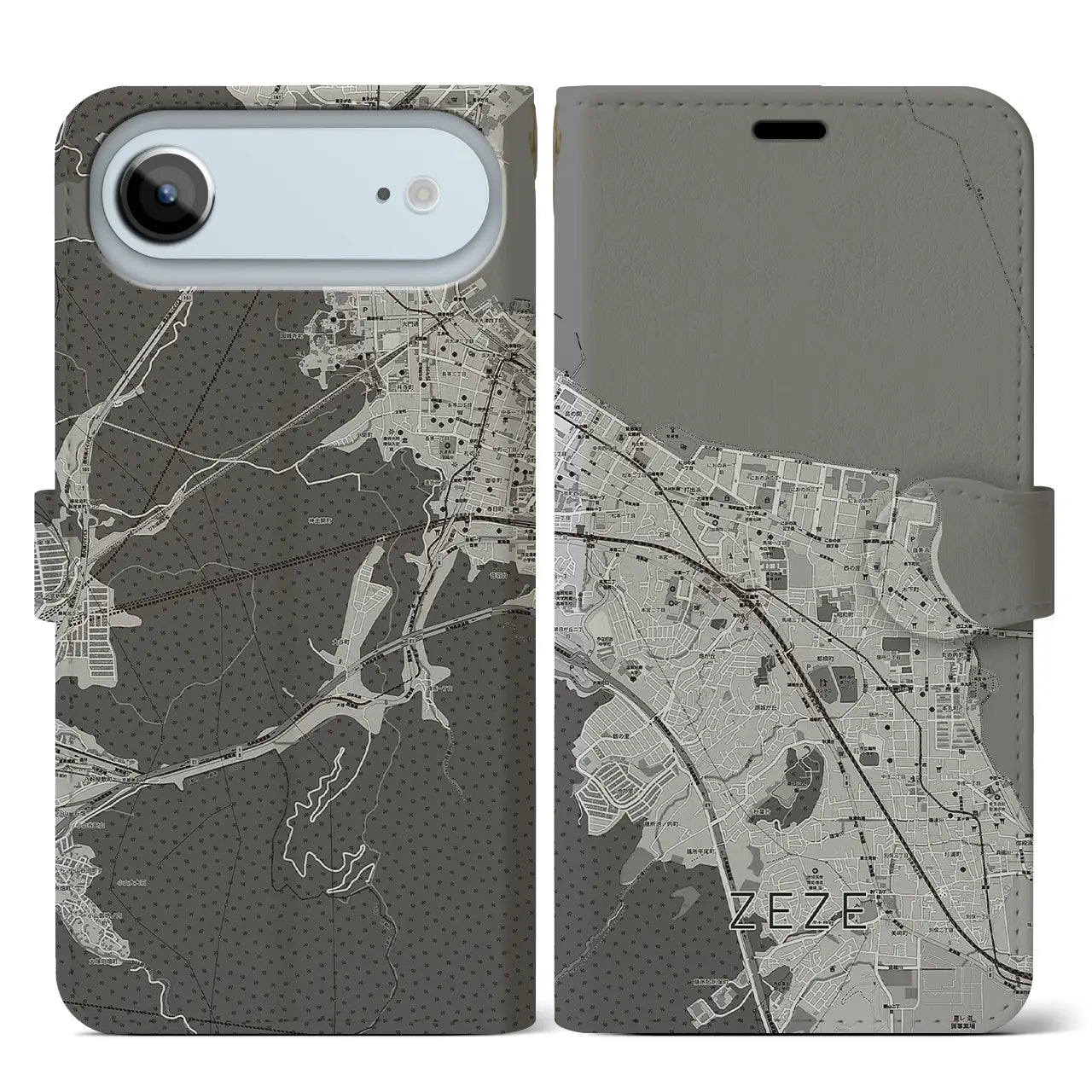 【膳所（滋賀県）】地図柄iPhoneケース（手帳タイプ）