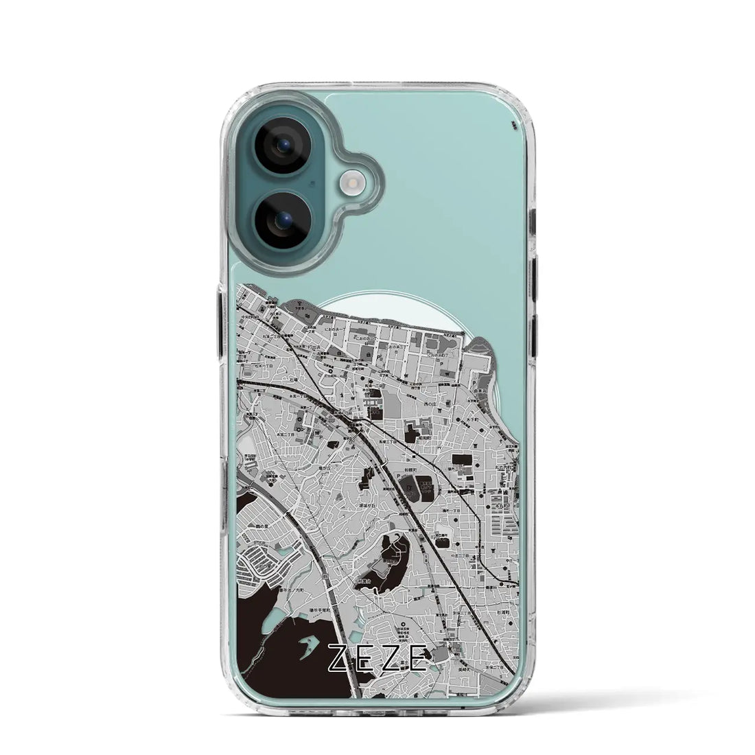 【膳所（滋賀県）】地図柄iPhoneケース（MagSafeタイプ）モノトーン・iPhone 16 Pro 用