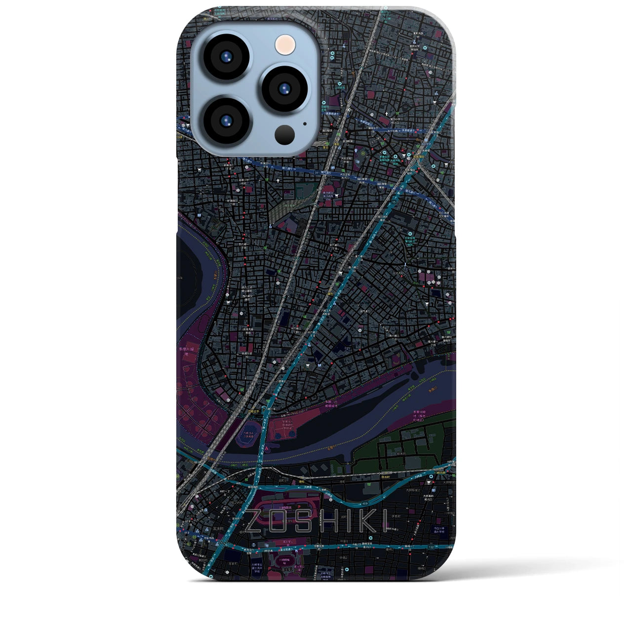 【雑色（東京都）】地図柄iPhoneケース（バックカバータイプ）