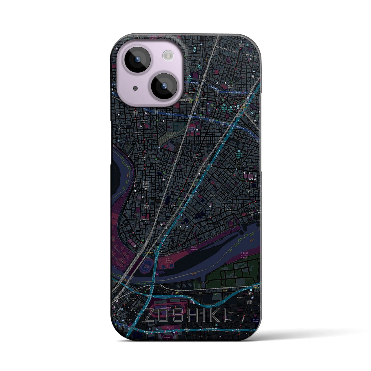 【雑色（東京都）】地図柄iPhoneケース（バックカバータイプ）