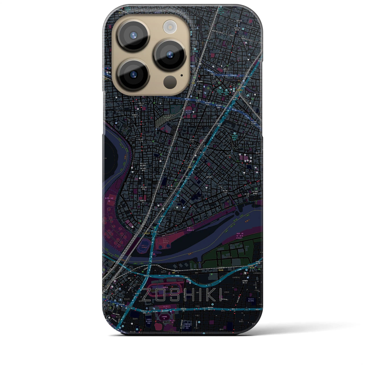 【雑色（東京都）】地図柄iPhoneケース（バックカバータイプ）