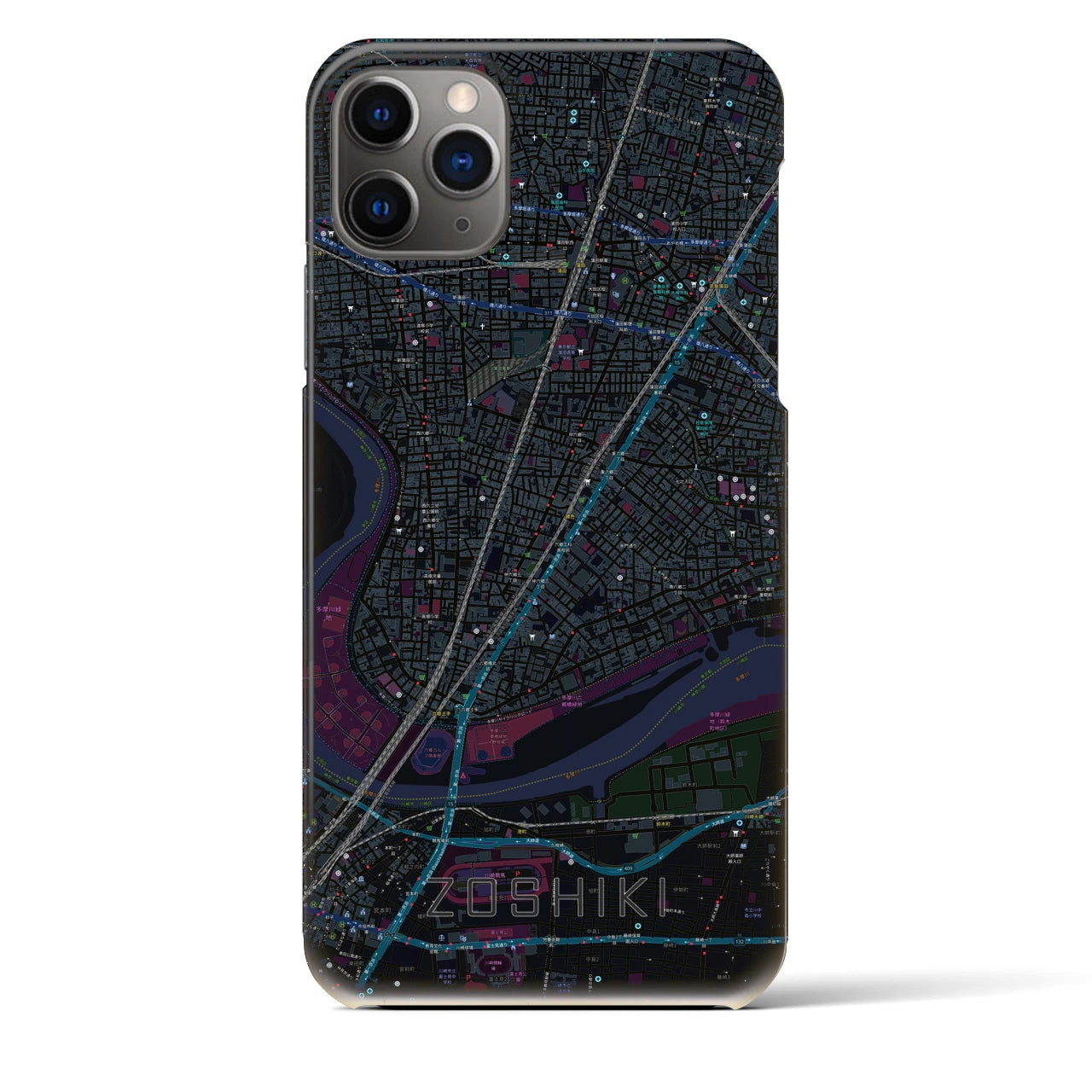 【雑色（東京都）】地図柄iPhoneケース（バックカバータイプ）