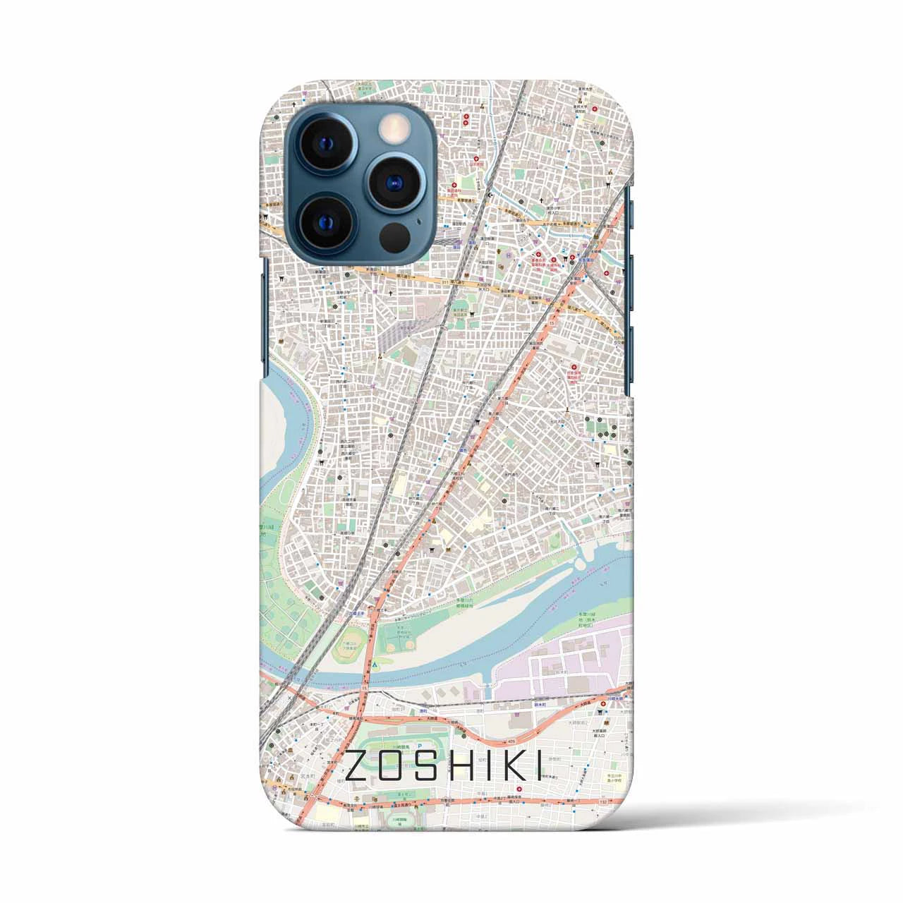 【雑色（東京都）】地図柄iPhoneケース（バックカバータイプ）