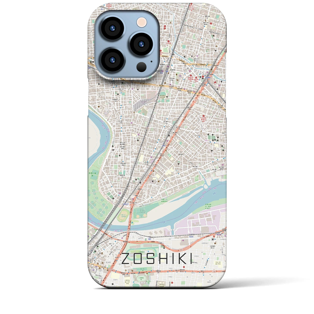 【雑色（東京都）】地図柄iPhoneケース（バックカバータイプ）
