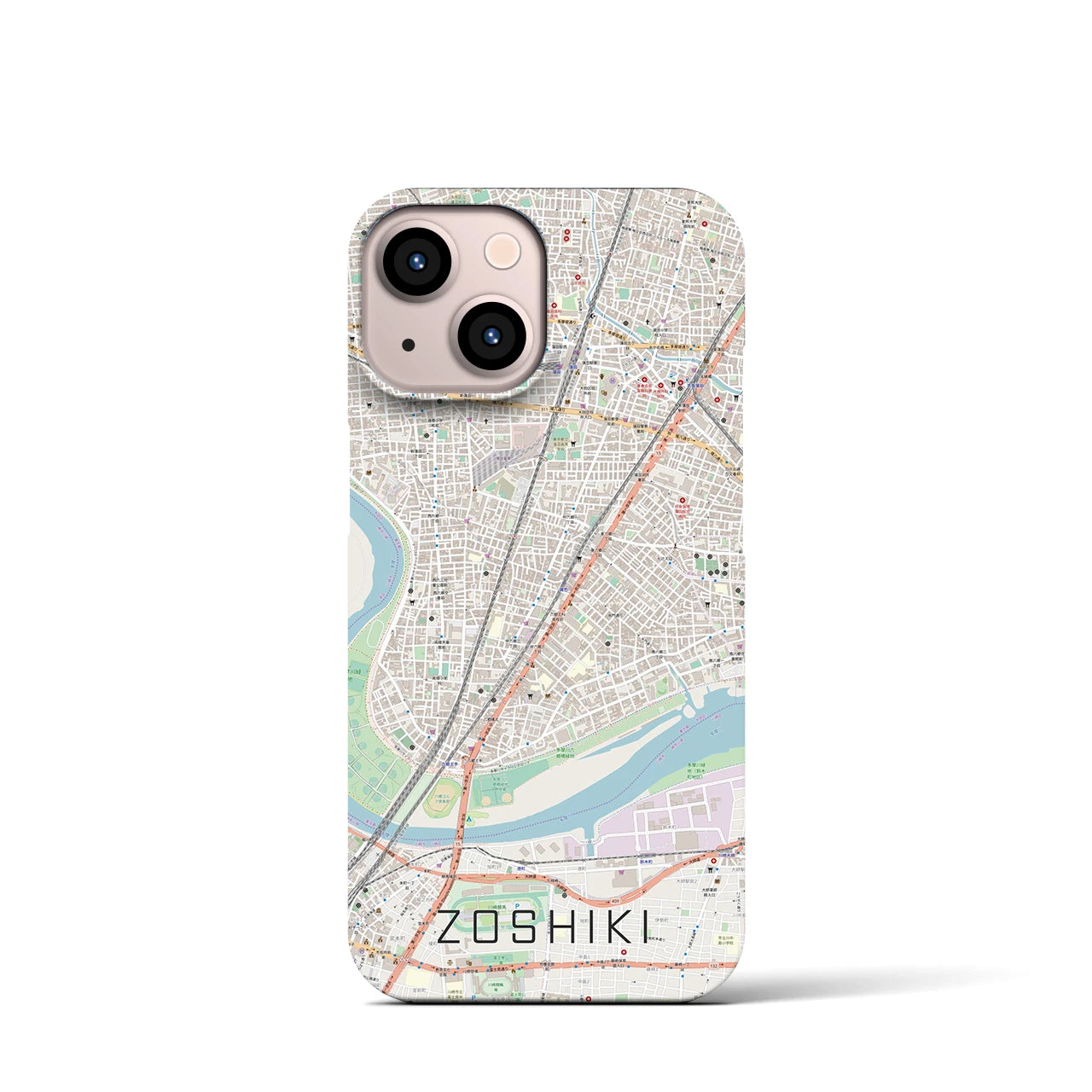 【雑色（東京都）】地図柄iPhoneケース（バックカバータイプ）