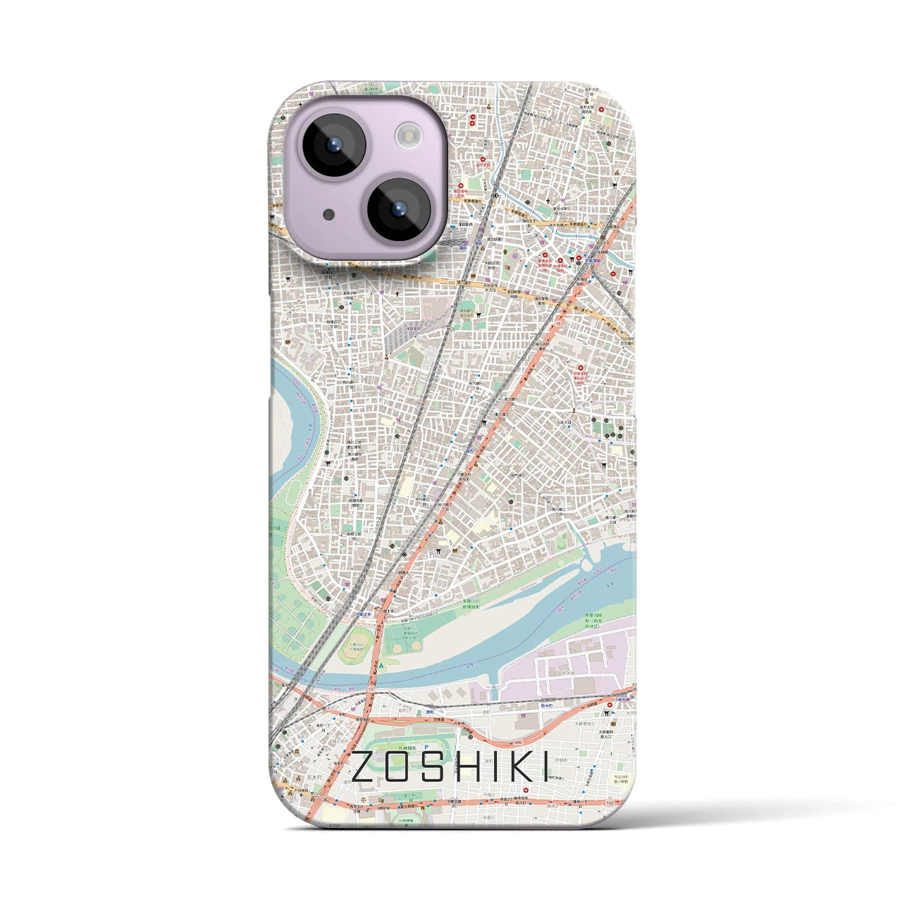 【雑色（東京都）】地図柄iPhoneケース（バックカバータイプ）