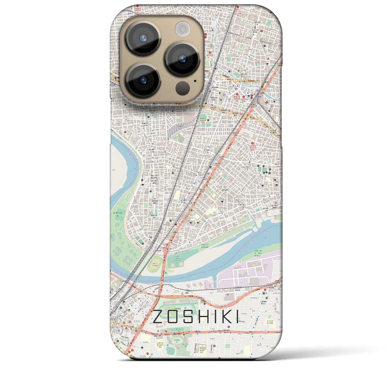 【雑色（東京都）】地図柄iPhoneケース（バックカバータイプ）
