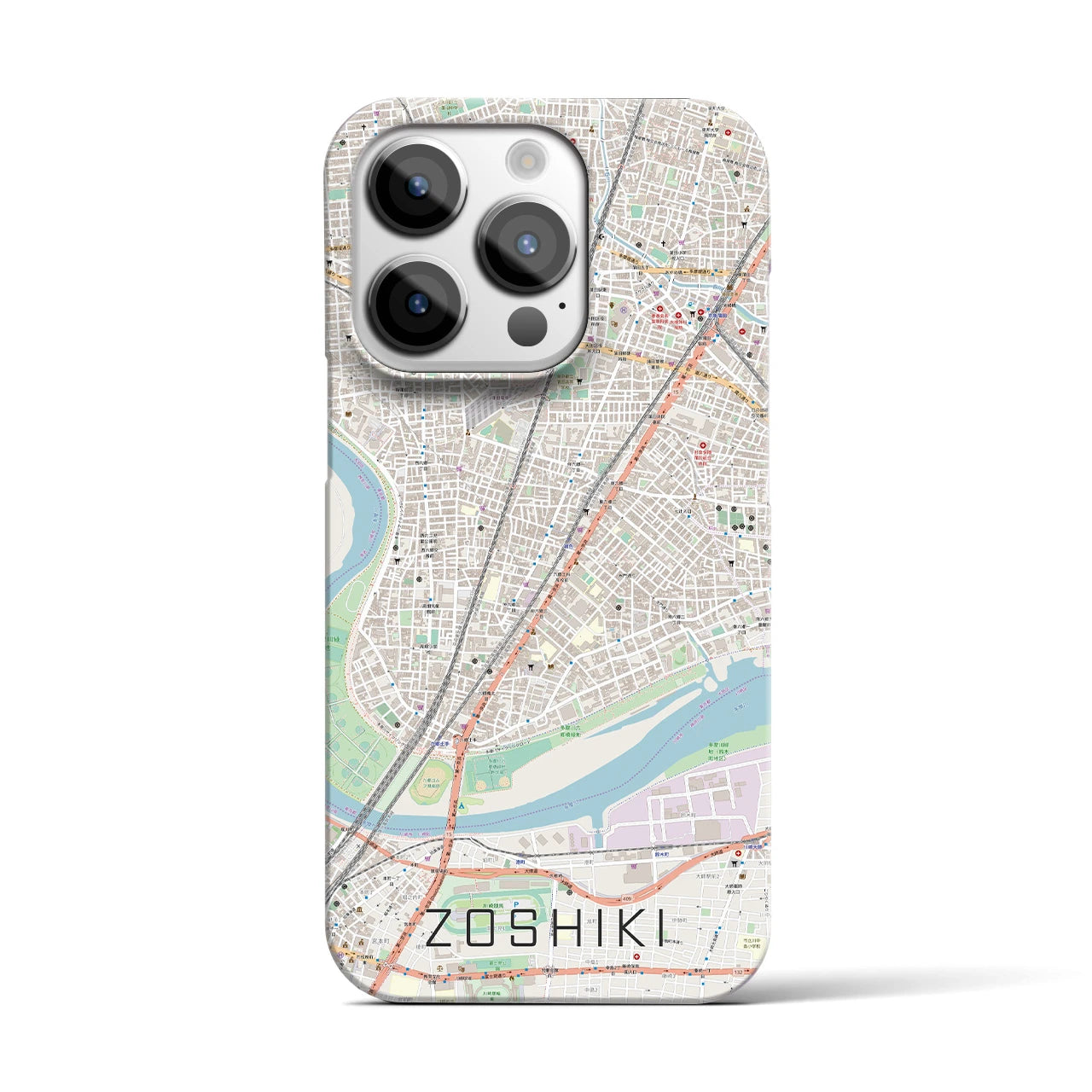 【雑色（東京都）】地図柄iPhoneケース（バックカバータイプ）