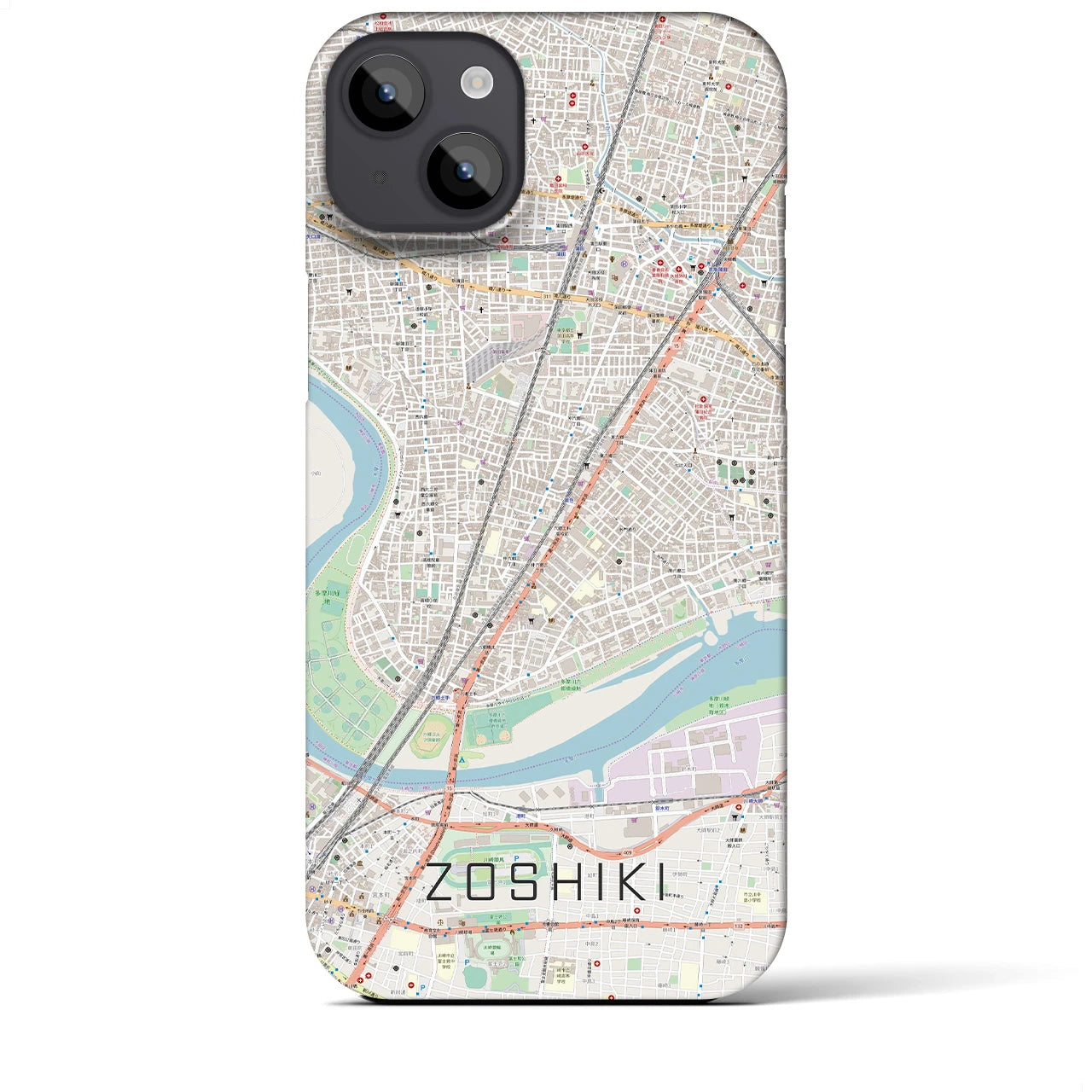 【雑色（東京都）】地図柄iPhoneケース（バックカバータイプ）