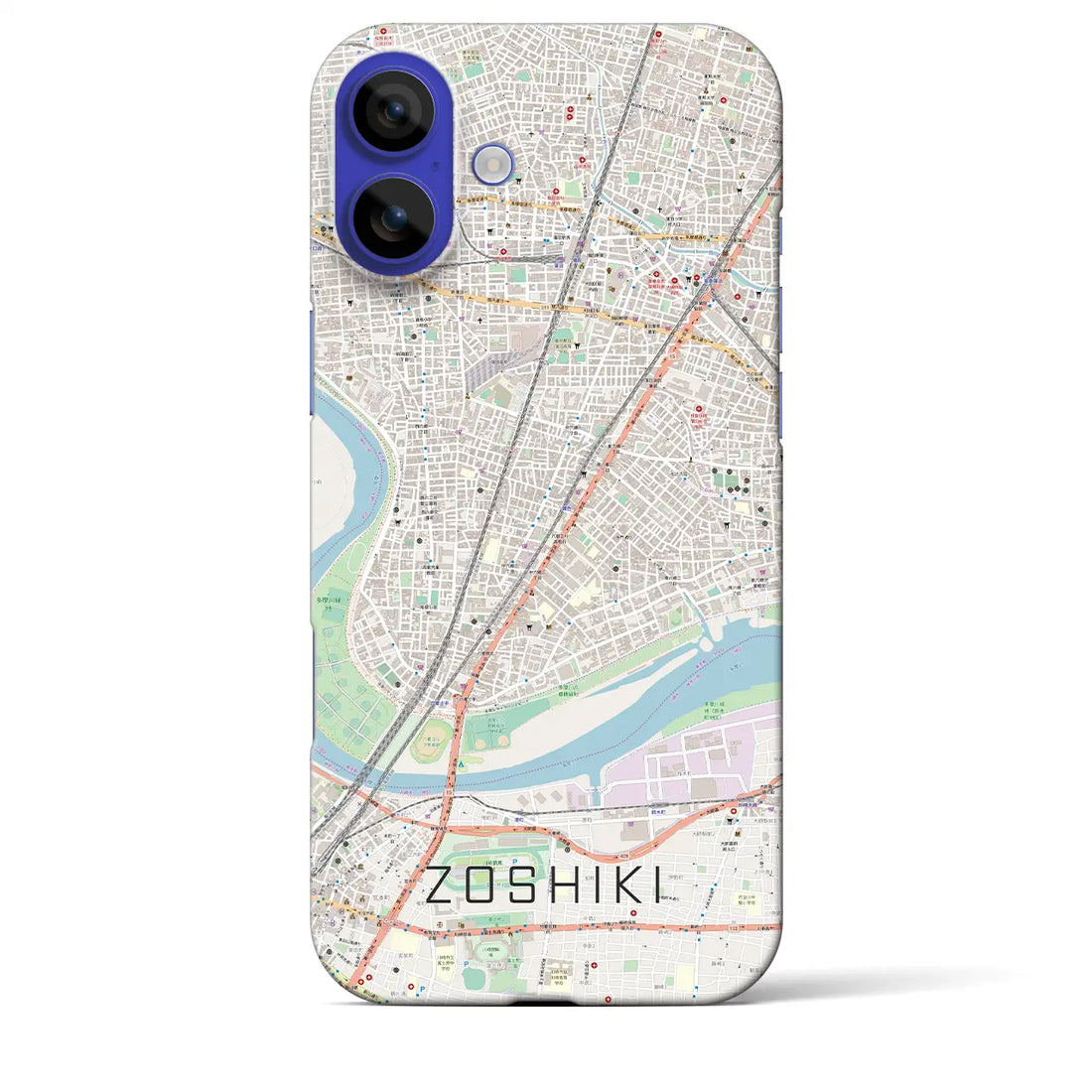 【雑色(東京都)】地図柄iPhoneケース(バックカバータイプ)ナチュラル・iPhone 16 Pro Max 用