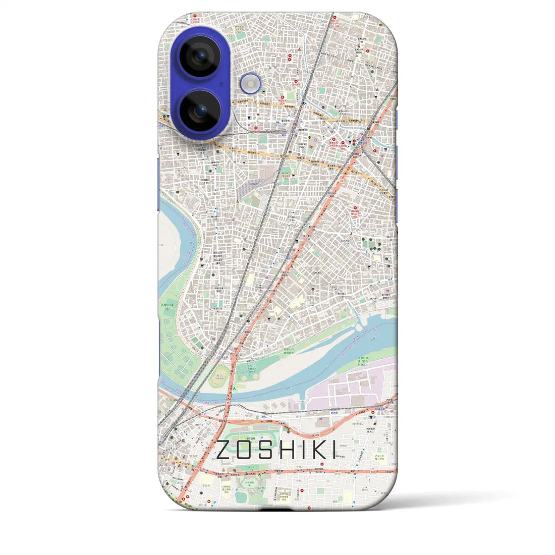 【雑色（東京都）】地図柄iPhoneケース（バックカバータイプ）ナチュラル・iPhone 16 Pro Max 用