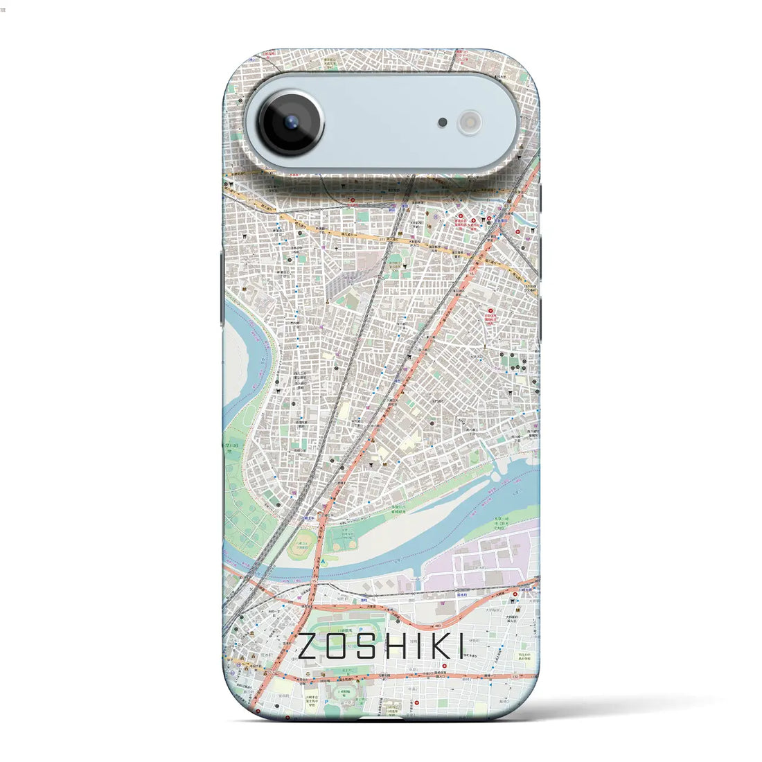 【雑色(東京都)】地図柄iPhoneケース(バックカバータイプ)ブラック・iPhone 17 Pro Max 用