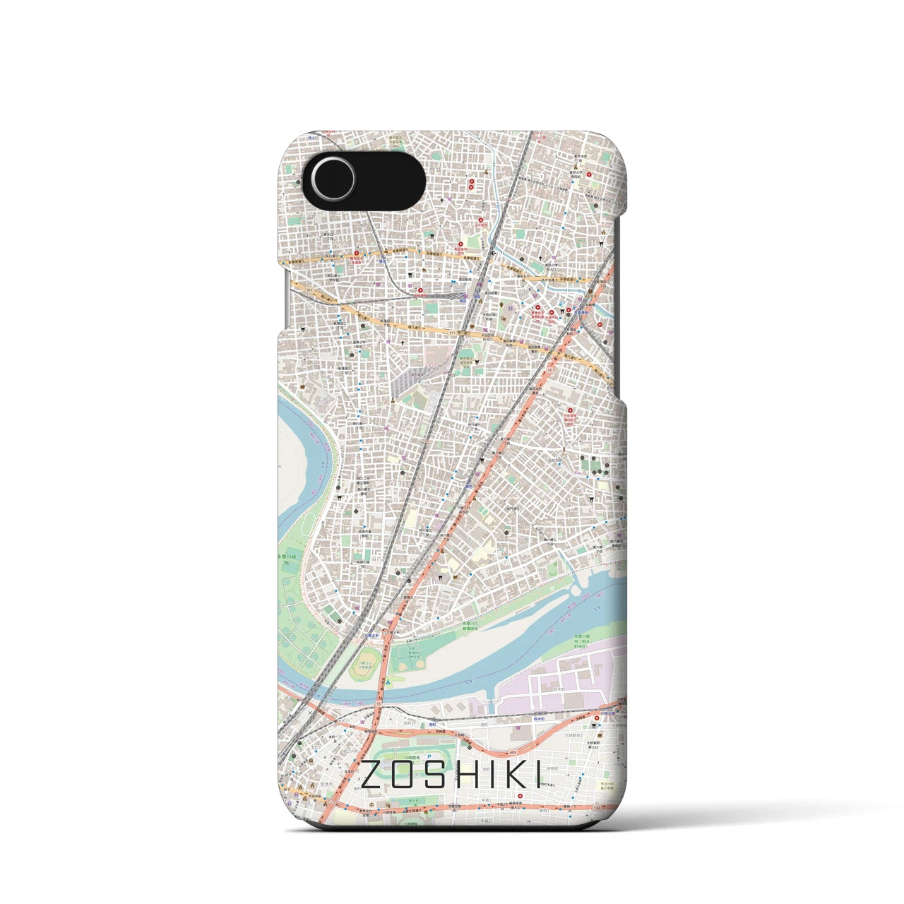 【雑色（東京都）】地図柄iPhoneケース（バックカバータイプ）