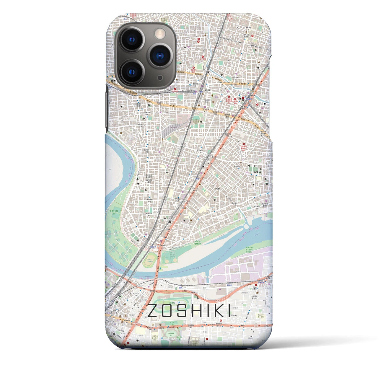 【雑色（東京都）】地図柄iPhoneケース（バックカバータイプ）