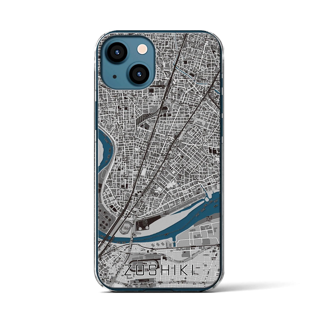 【雑色（東京都）】地図柄iPhoneケース（クリアタイプ）