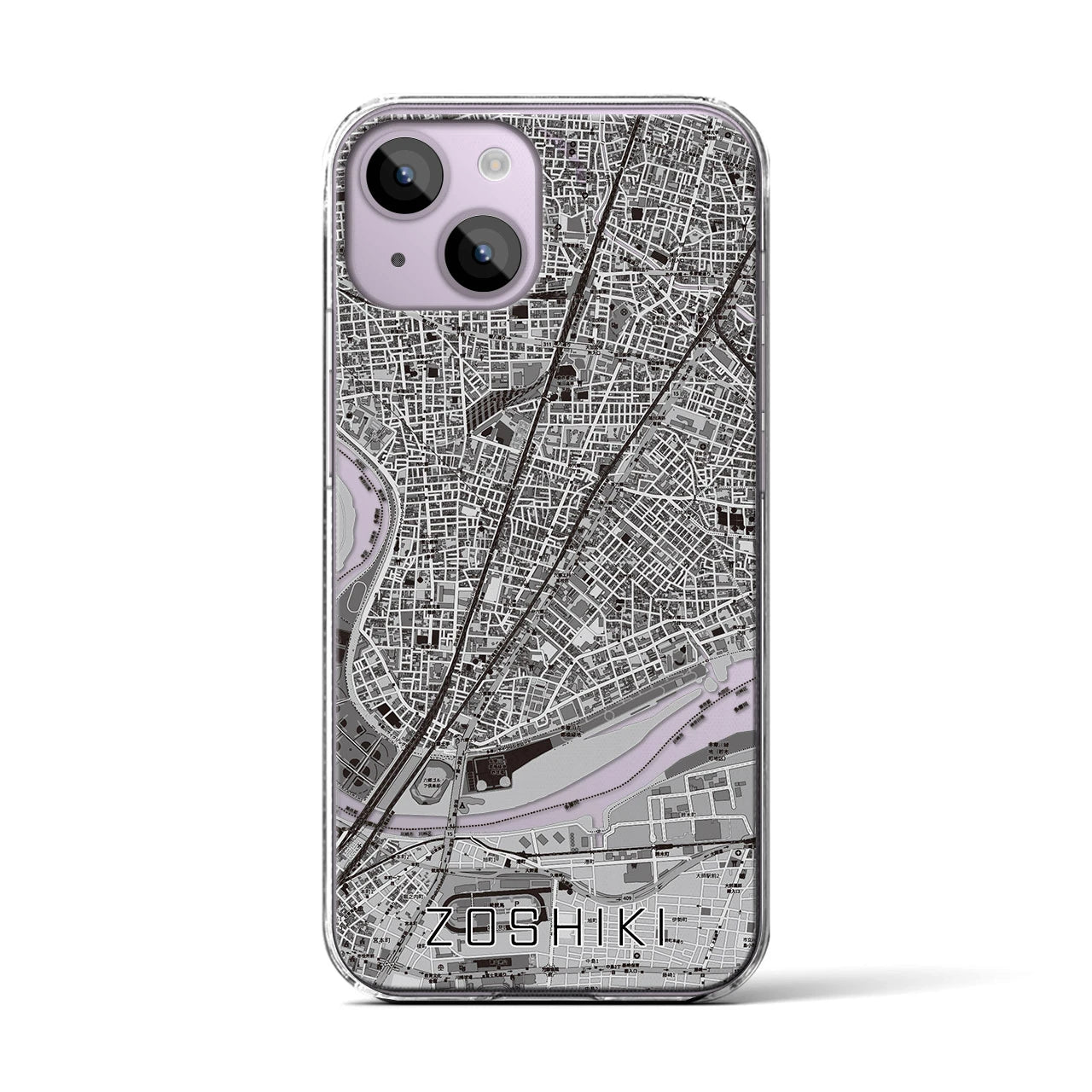 【雑色（東京都）】地図柄iPhoneケース（クリアタイプ）