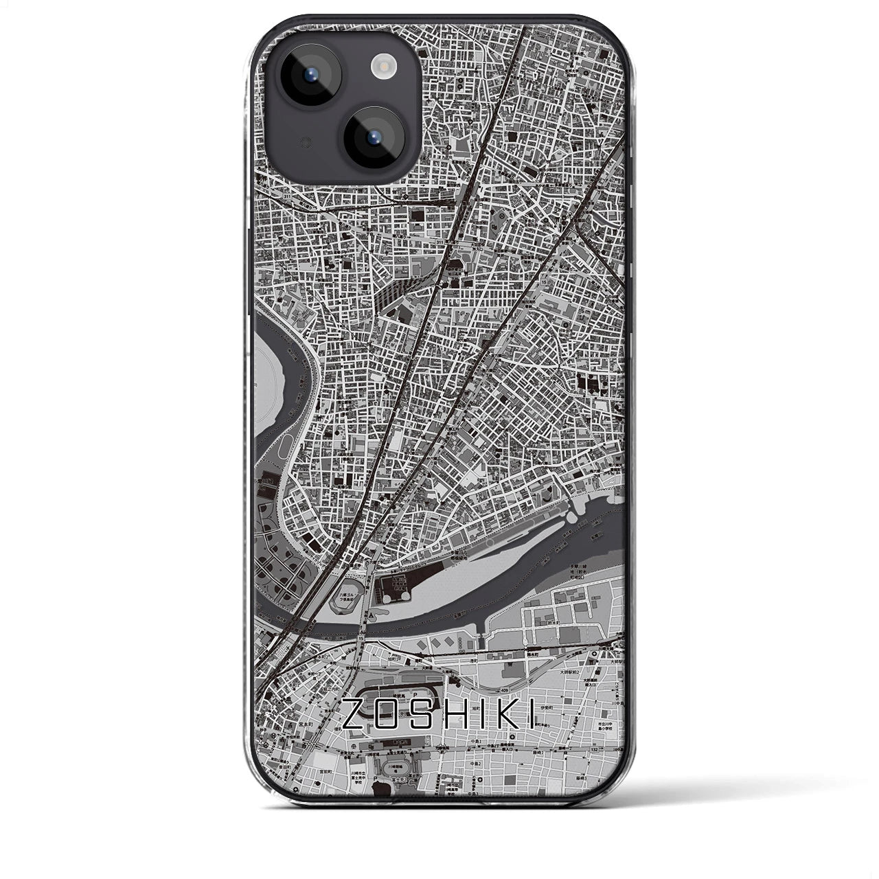 【雑色（東京都）】地図柄iPhoneケース（クリアタイプ）
