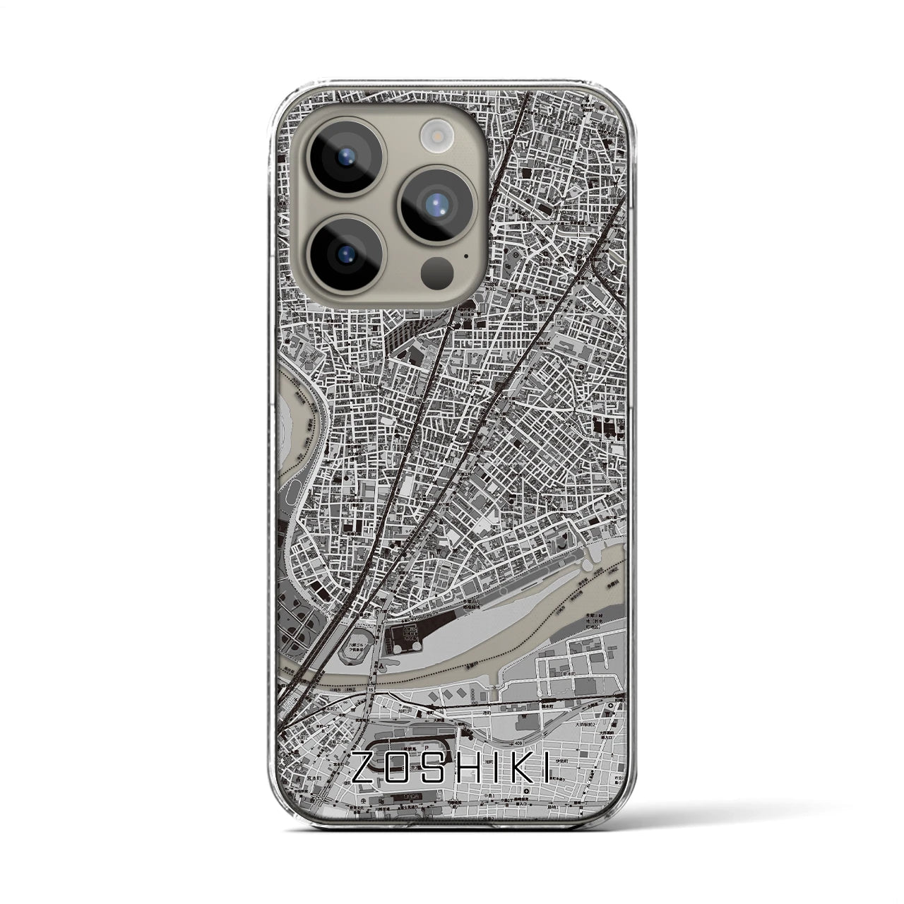 【雑色（東京都）】地図柄iPhoneケース（クリアタイプ）