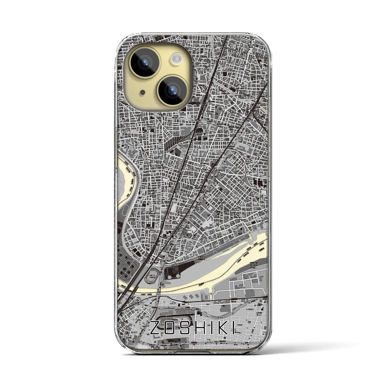 【雑色（東京都）】地図柄iPhoneケース（クリアタイプ）