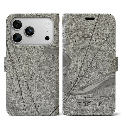 【雑色（東京都）】地図柄iPhoneケース（手帳タイプ）