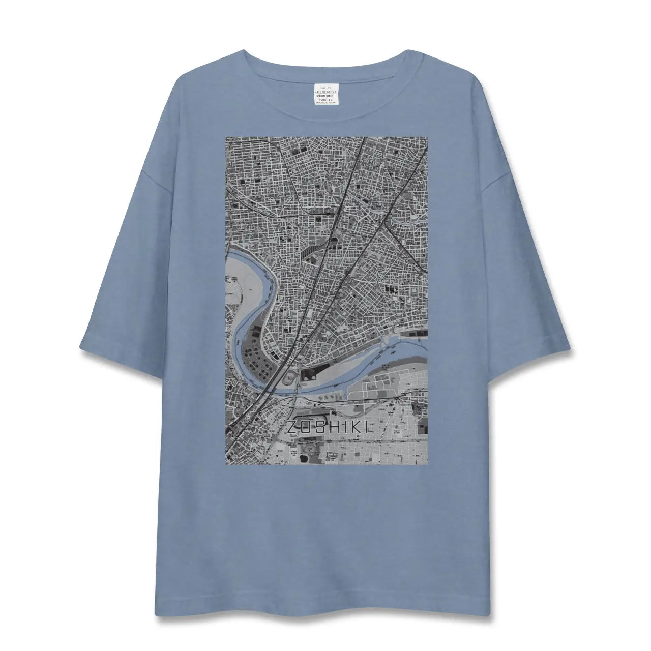 【雑色（東京都）】地図柄ビッグシルエットTシャツ
