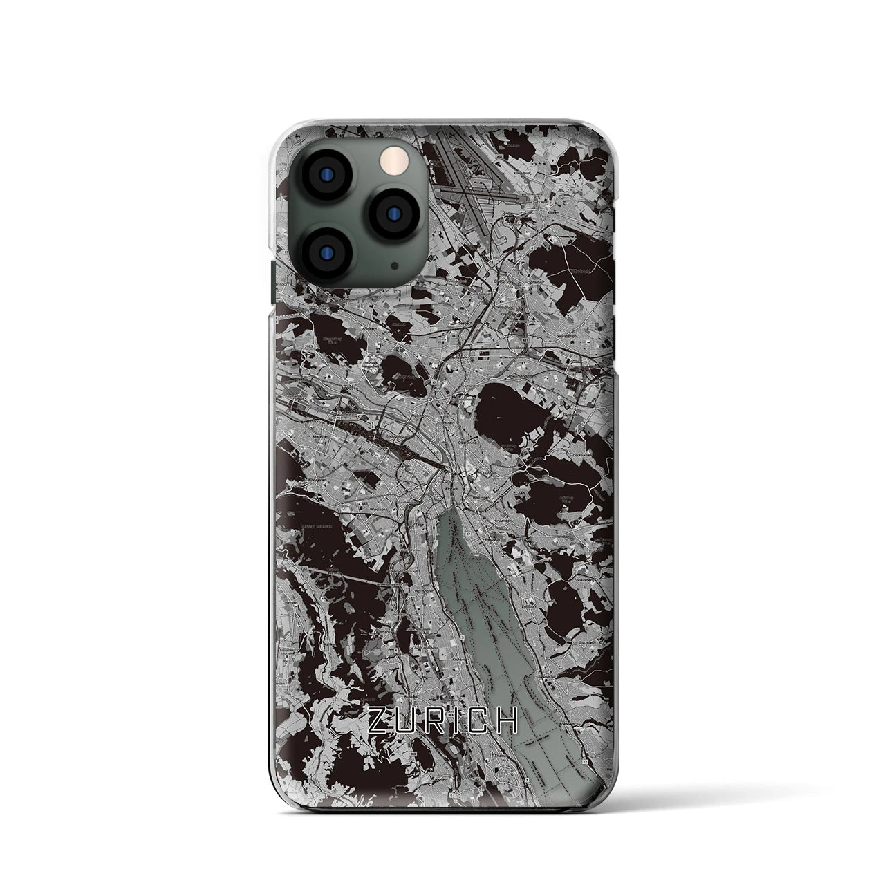 【チューリッヒ（スイス）】地図柄iPhoneケース（クリアタイプ）