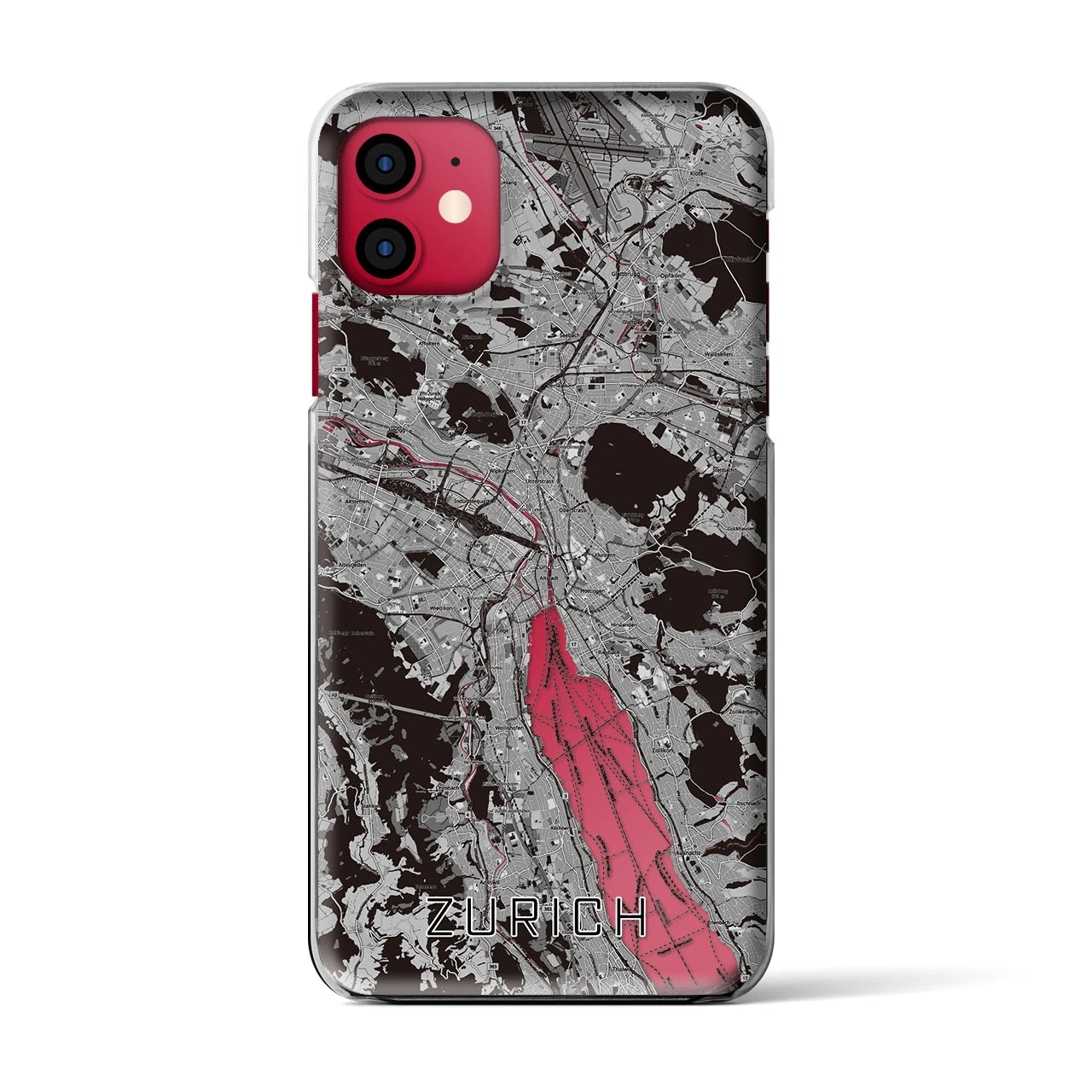 【チューリッヒ（スイス）】地図柄iPhoneケース（クリアタイプ）