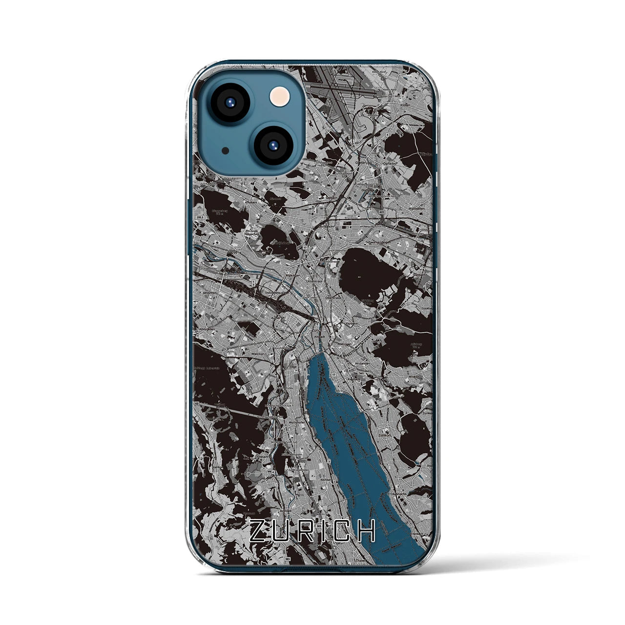 【チューリッヒ（スイス）】地図柄iPhoneケース（クリアタイプ）