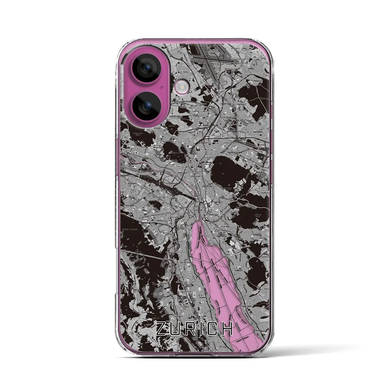 【チューリッヒ（スイス）】地図柄iPhoneケース（クリアタイプ）