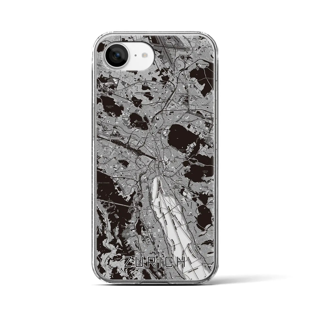 【チューリッヒ（スイス）】地図柄iPhoneケース（クリアタイプ）