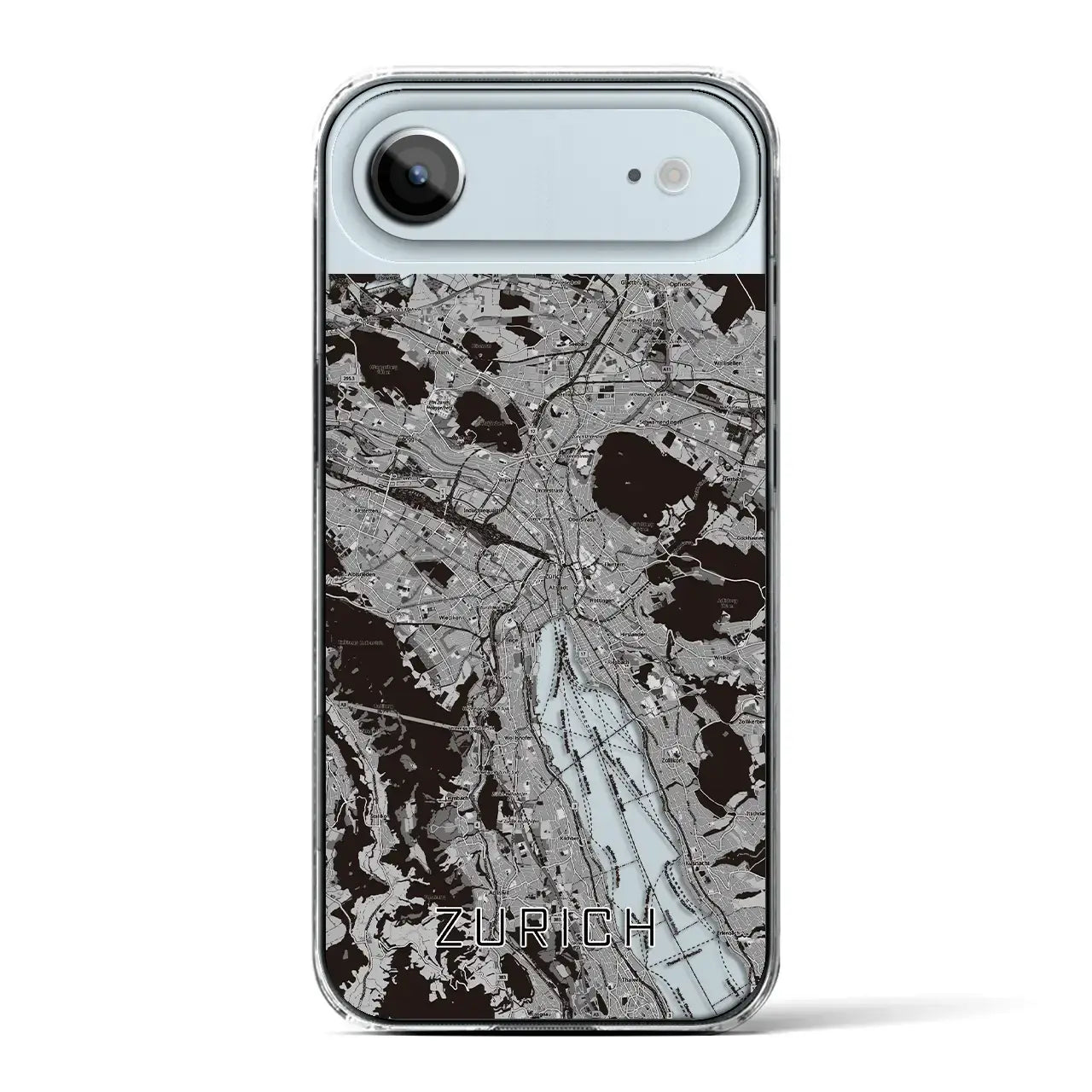 【チューリッヒ（スイス）】地図柄iPhoneケース（クリアタイプ）