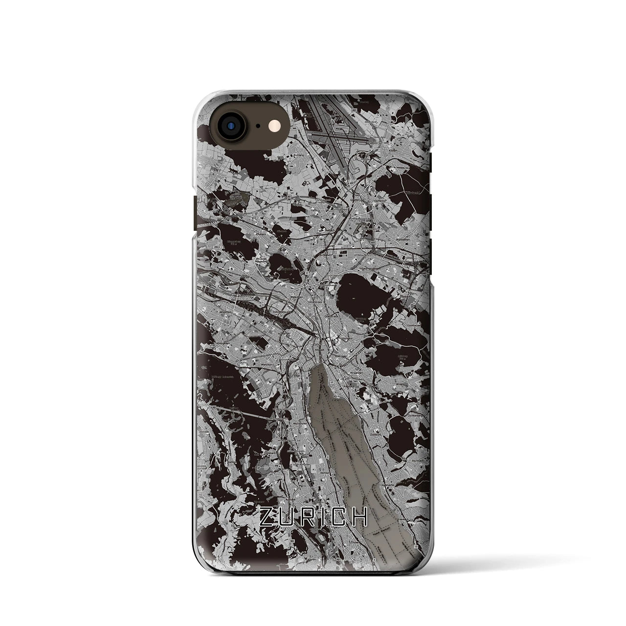 【チューリッヒ（スイス）】地図柄iPhoneケース（クリアタイプ）